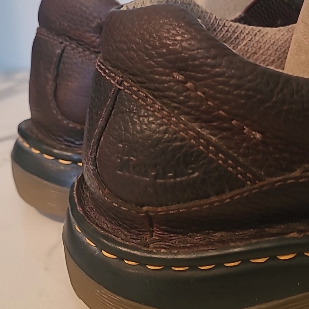 Dr Martens Orson Men's 10 Brown Leather Slip-On Loafers Shoes Slip Oil Resistant - Picture 7 of 14